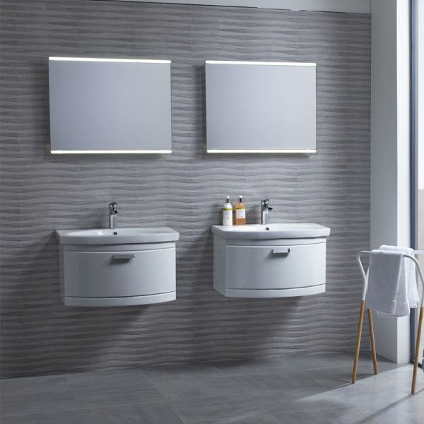 Tavistock Tempo 650mm Wall Mounted Unit & Basin - Gloss White Standard Large Image