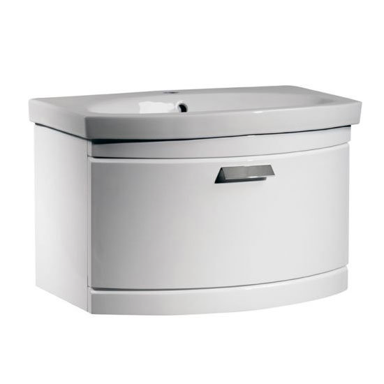 Tavistock Tempo 650mm Wall Mounted Unit & Basin - Gloss White Large Image