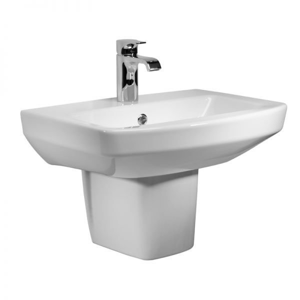 Tavistock Vibe 550mm Ceramic Basin & Semi-Pedestal Large Image