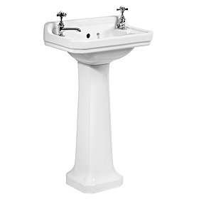 Tavistock Vitoria 500mm Cloakroom Basin & Pedestal Large Image