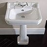 Tavistock Vitoria 605mm Ceramic Basin & Pedestal - 1 Tap Hole Profile Large Image