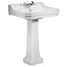 Tavistock Vitoria 605mm Ceramic Basin & Pedestal - 1 Tap Hole Large Image