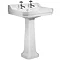 Tavistock Vitoria 605mm Ceramic Basin & Pedestal - 2 Tap Hole Large Image