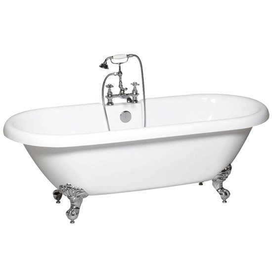 TC - Boston 1750 x 800mm Freestanding Acrylic Bath with Chrome Feet Large Image