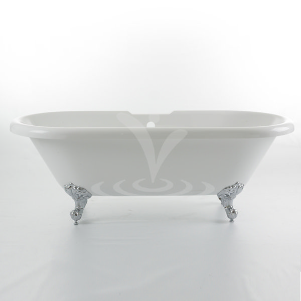 Roma 1700 x 750 Luxury Double Ended Freestanding Bath with Chrome Leg Set Standard Large Image