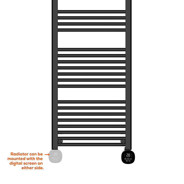TCP Smart 1000W Black 1250 x 500mm Wi-Fi Energy Saving Electric Only Towel Radiator