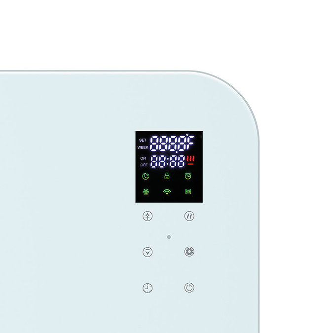 TCP Smart 2000W White Wi-Fi Energy Saving Fixed or Portable Glass Panel Heater Standard Large Image