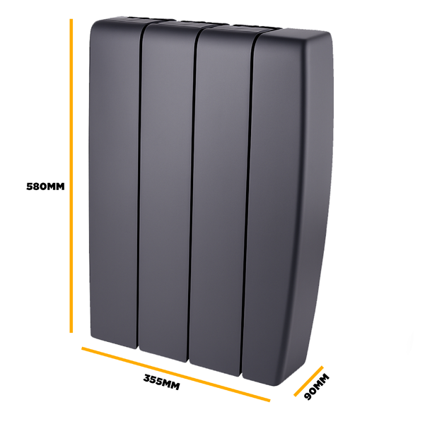TCP Smart 700W Black Ceramic Panel Energy Saving Electric Radiator