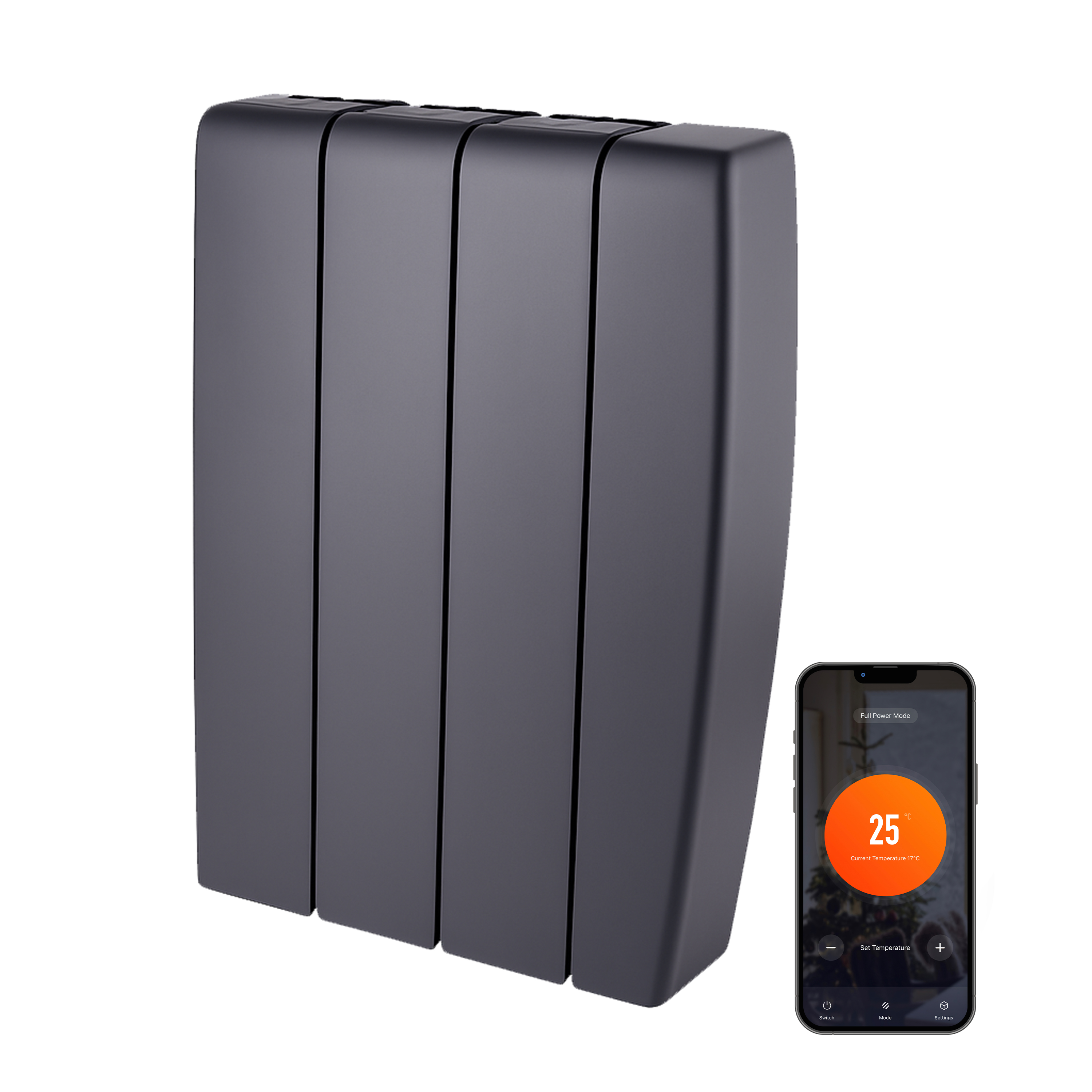Waterproof Radiator TCP Smart 700W Black Ceramic Panel Energy Saving Electric Radiator