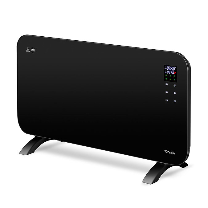 TCP Smart Wi-Fi Energy Saving Fixed or Portable Glass Panel Heater Black 1500W Large Image