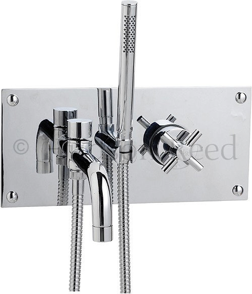 Tec Cross Thermostatic Wall Mounted Sequential Bath Shower Mixer At ...