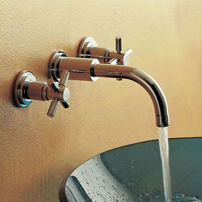 Hudson Reed - Tec Crosshead Wall Mounted Basin Mixer - TEX317 Profile Large Image