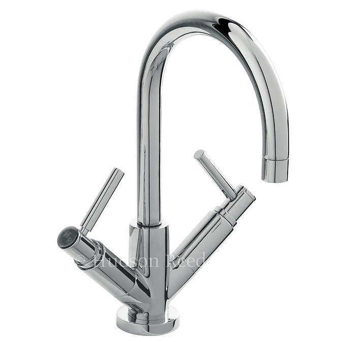 Hudson Reed Tec Lever Mono Basin Mixer Tap with Large Swivel Spout & Pop Up Waste Large Image