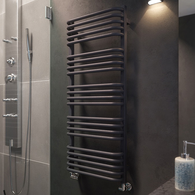 Terma Alex H1140 x W500mm Modern Grey Heated Towel Rail