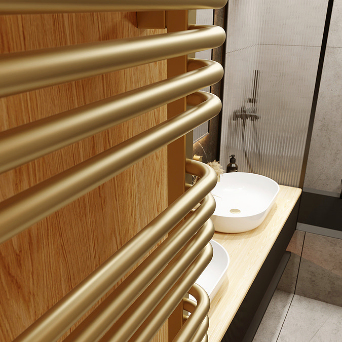 Terma Alex H1580 x W500mm Brass Heated Towel Rail