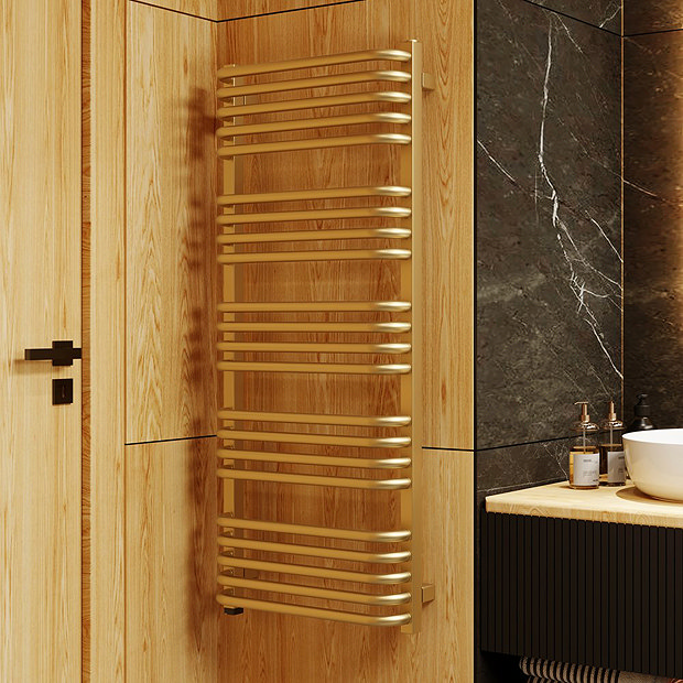 Terma Alex One H1140 x W500mm Brass Electric Only Towel Rail