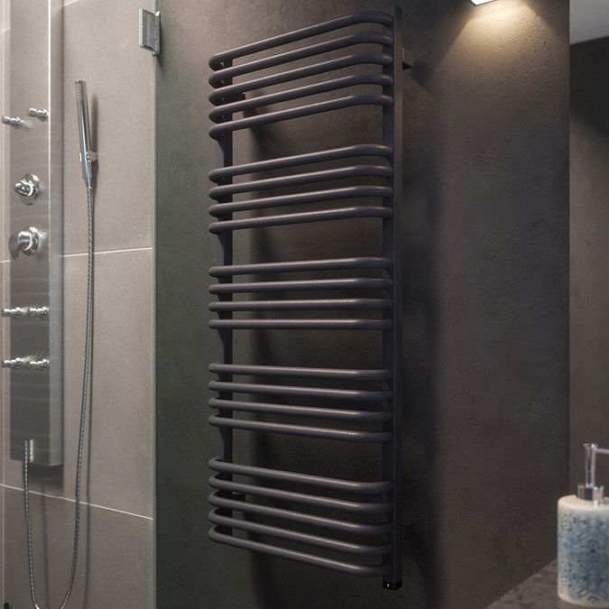 Terma Alex One H1140 x W500mm Modern Grey Electric Only Towel Rail