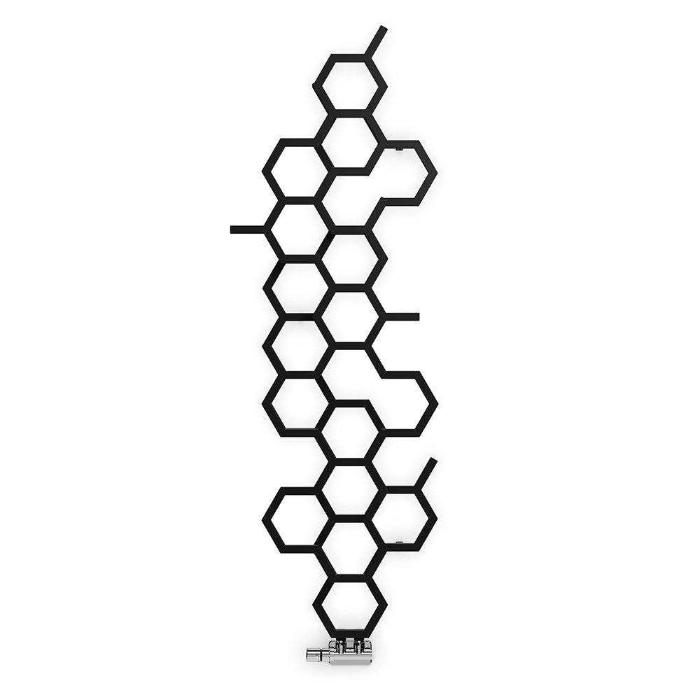 Terma Hex Matt Black Designer Radiator H1700 x W573mm