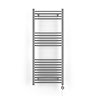 Terma Leo H1200 x W500mm Chrome Electric Only Towel Rail with MEG Thermostatic Element