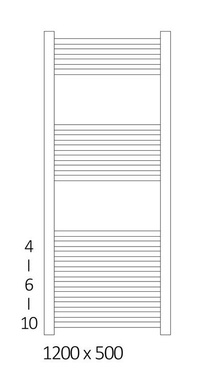 Terma Leo H1200 x W500mm Chrome Electric Only Towel Rail with MEG Thermostatic Element