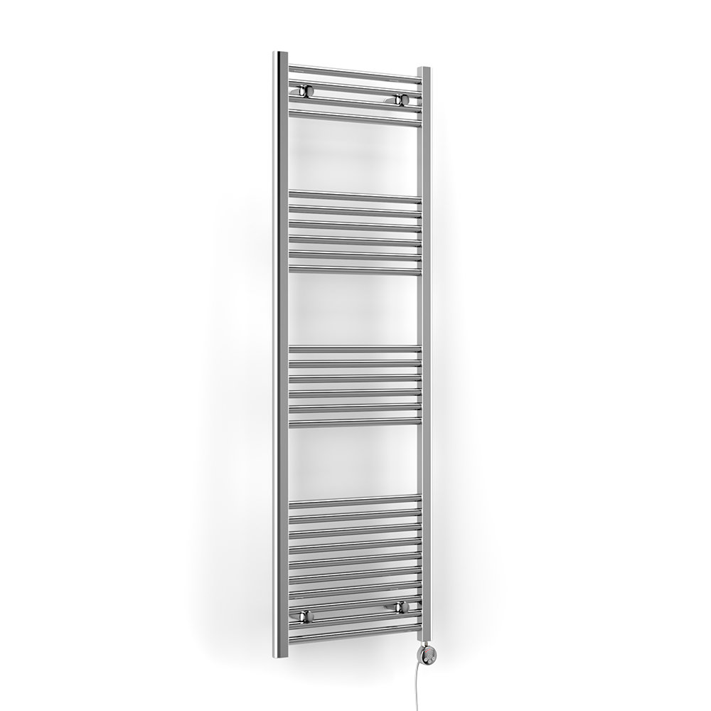 Terma Leo H1600 x W500mm Chrome Electric Only Towel Rail with MEG Thermostatic Element