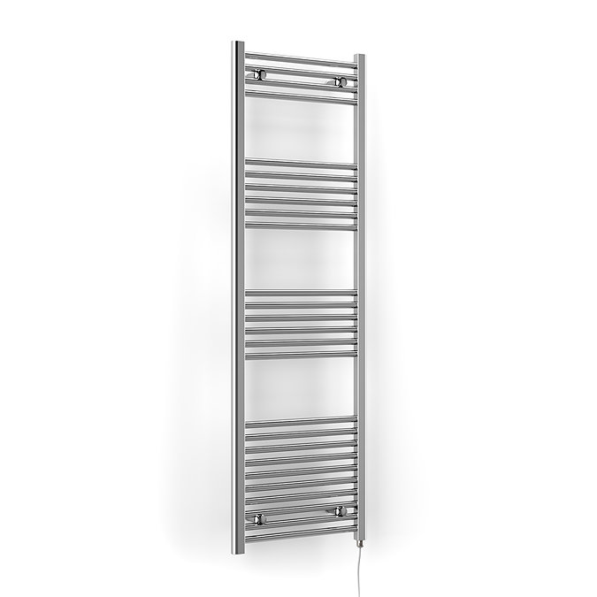 Terma Leo H1600 x W500mm Chrome Electric Only Towel Rail with SIM Fixed Temperature Element