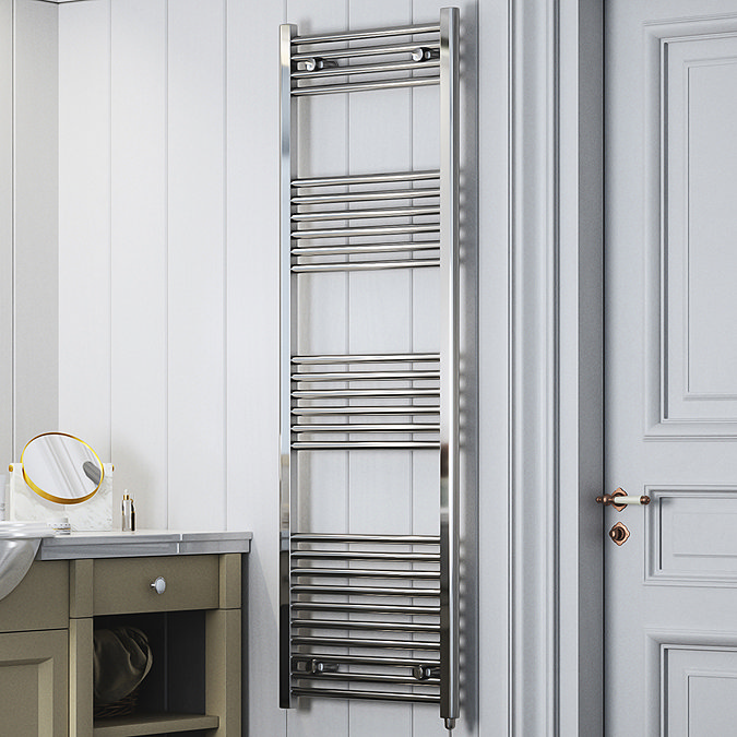 Terma Leo H1600 x W500mm Chrome Electric Only Towel Rail with SIM Fixed Temperature Element