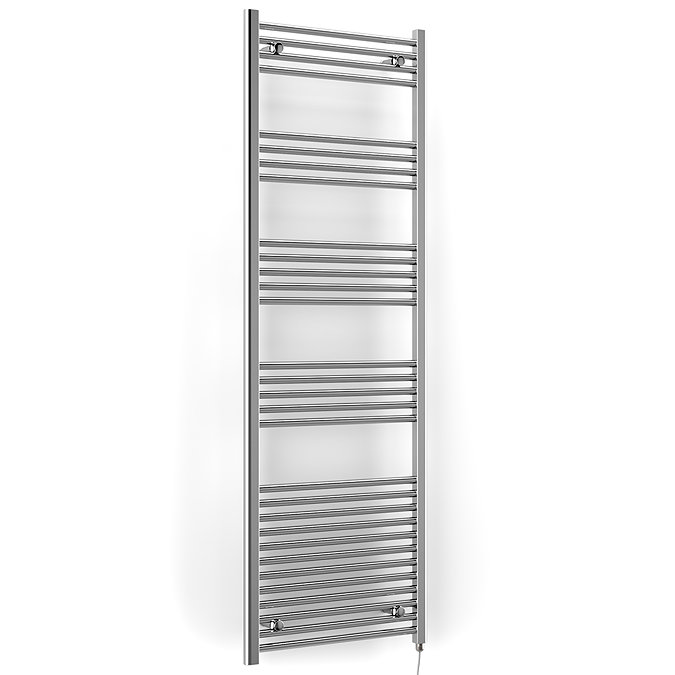 Terma Leo H1800 x W600mm Chrome Electric Only Towel Rail with SIM Fixed Temperature Element