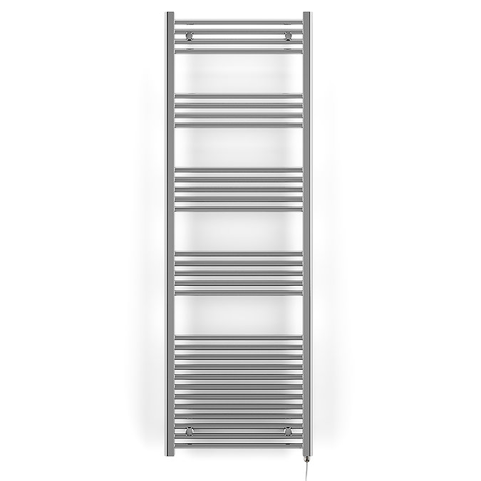 Terma Leo H1800 x W600mm Chrome Electric Only Towel Rail with SIM Fixed Temperature Element