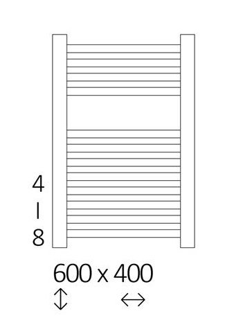 Terma Leo H600 x W400mm Chrome Electric Only Towel Rail with MEG Thermostatic Element