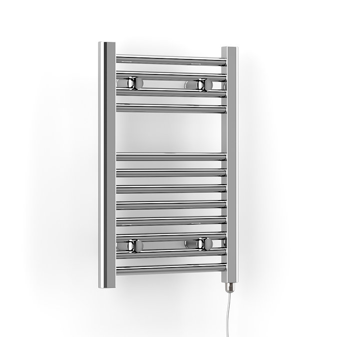 Terma Leo H600 x W400mm Chrome Electric Only Towel Rail with SIM Fixed Temperature Element