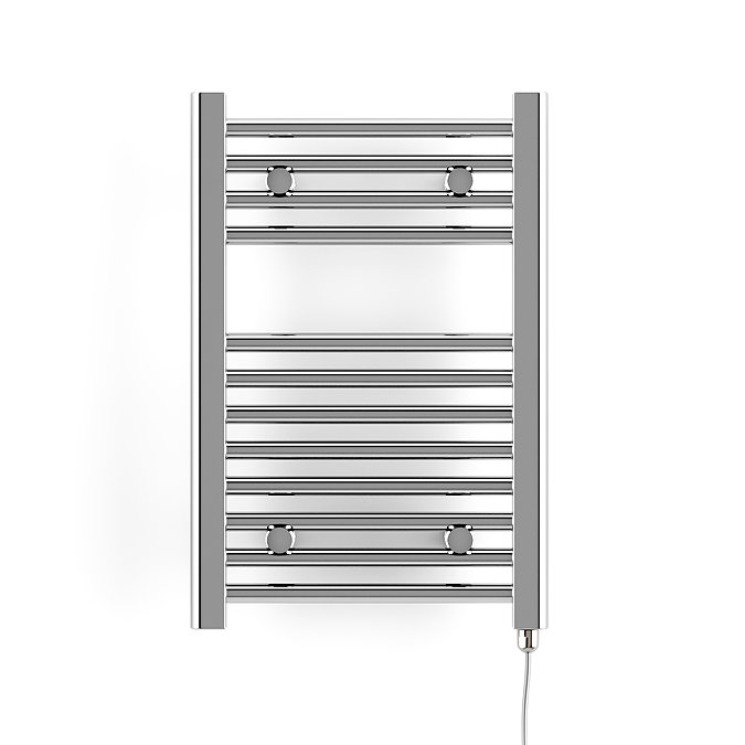 Terma Leo H600 x W400mm Chrome Electric Only Towel Rail with SIM Fixed Temperature Element