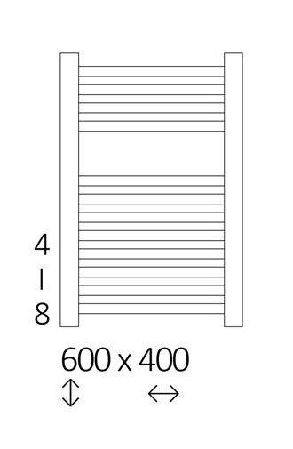 Terma Leo H600 x W400mm Chrome Electric Only Towel Rail with SIM Fixed Temperature Element