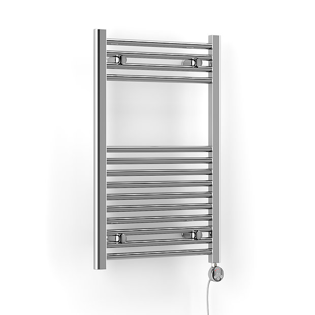 Terma Leo H800 x W500mm Chrome Electric Only Towel Rail with MEG Thermostatic Element