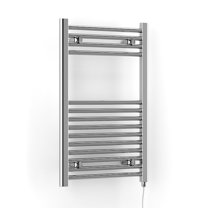 Terma Leo H800 x W500mm Chrome Electric Only Towel Rail with SIM Fixed Temperature Element