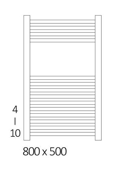 Terma Leo H800 x W500mm Chrome Electric Only Towel Rail with SIM Fixed Temperature Element