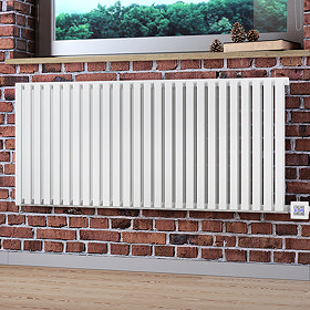 Terma Nemo H530 x W1185mm Sea Salt White Electric Only Radiator with KTX Blue Element