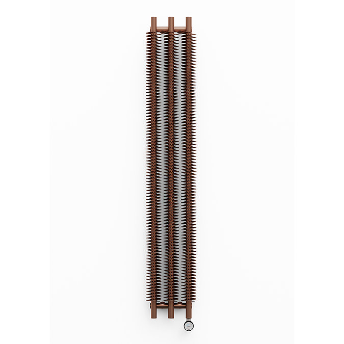 Terma Ribbon V E H1800 x W290mm Bright Copper Electric Only Radiator with MOA Blue Element