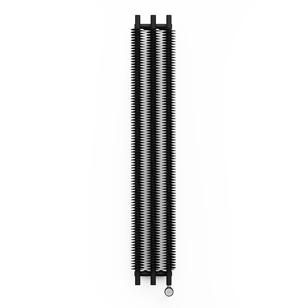 Terma Ribbon V E H1800 x W290mm Heban Black Electric Only Radiator with MOA Blue Element