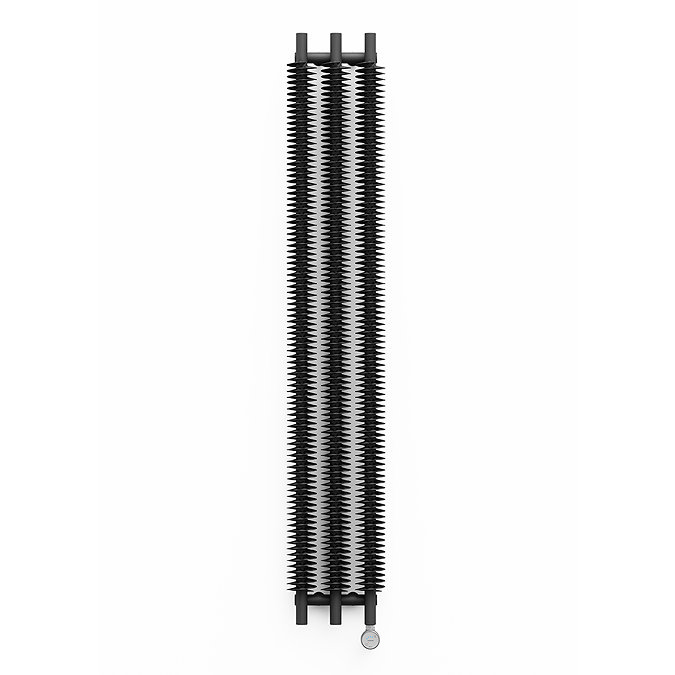 Terma Ribbon V E H1800 x W290mm Metallic Grey Electric Only Radiator with MOA Blue Element