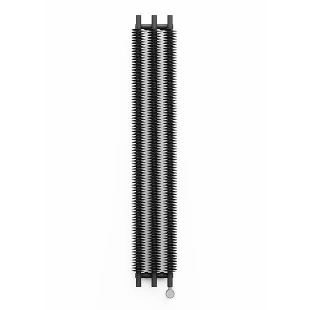 Terma Ribbon V E H1800 x W290mm Metallic Grey Electric Only Radiator with MOA Blue Element