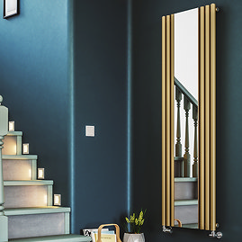 Terma Rolo Mirror H1800 x W590mm Brass Designer Radiator