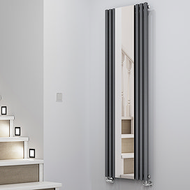 Terma Rolo Mirror H1800 x W590mm Modern Grey Designer Radiator