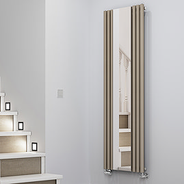 Terma Rolo Mirror H1800 x W590mm Quartz Mocha Designer Radiator