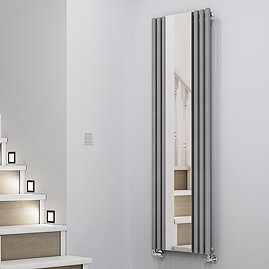 Terma Rolo Mirror H1800 x W590mm Salt & Pepper Designer Radiator