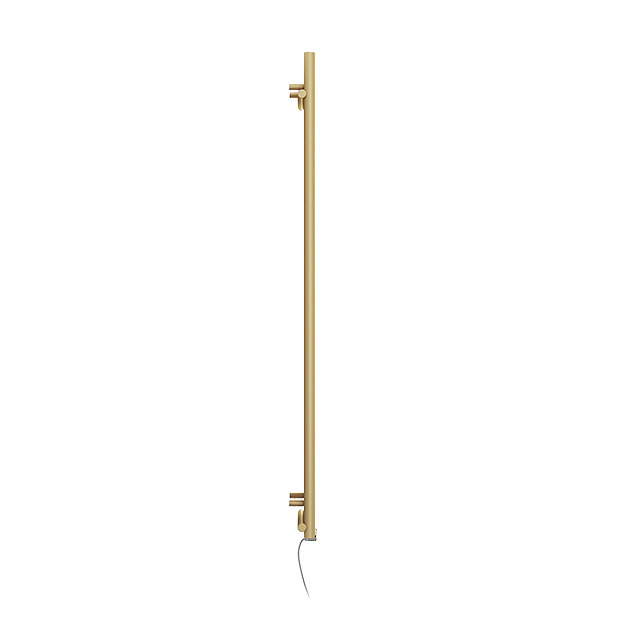 Terma Rolo Room E H1800 x W370mm Brass Electric Only Towel Rail with MOA Blue Element