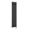 Terma Rolo Room E H1800 x W370mm Heban Black Electric Only Towel Rail with MOA Blue Element