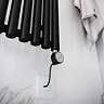 Terma Rolo Room E H1800 x W370mm Heban Black Electric Only Towel Rail with MOA Blue Element