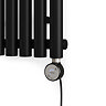 Terma Rolo Room E H1800 x W370mm Heban Black Electric Only Towel Rail with MOA Blue Element