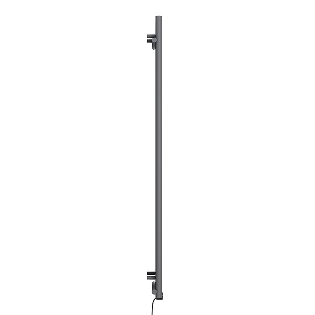 Terma Rolo Room E H1800 x W370mm Modern Grey Electric Only Towel Rail with MOA Blue Element